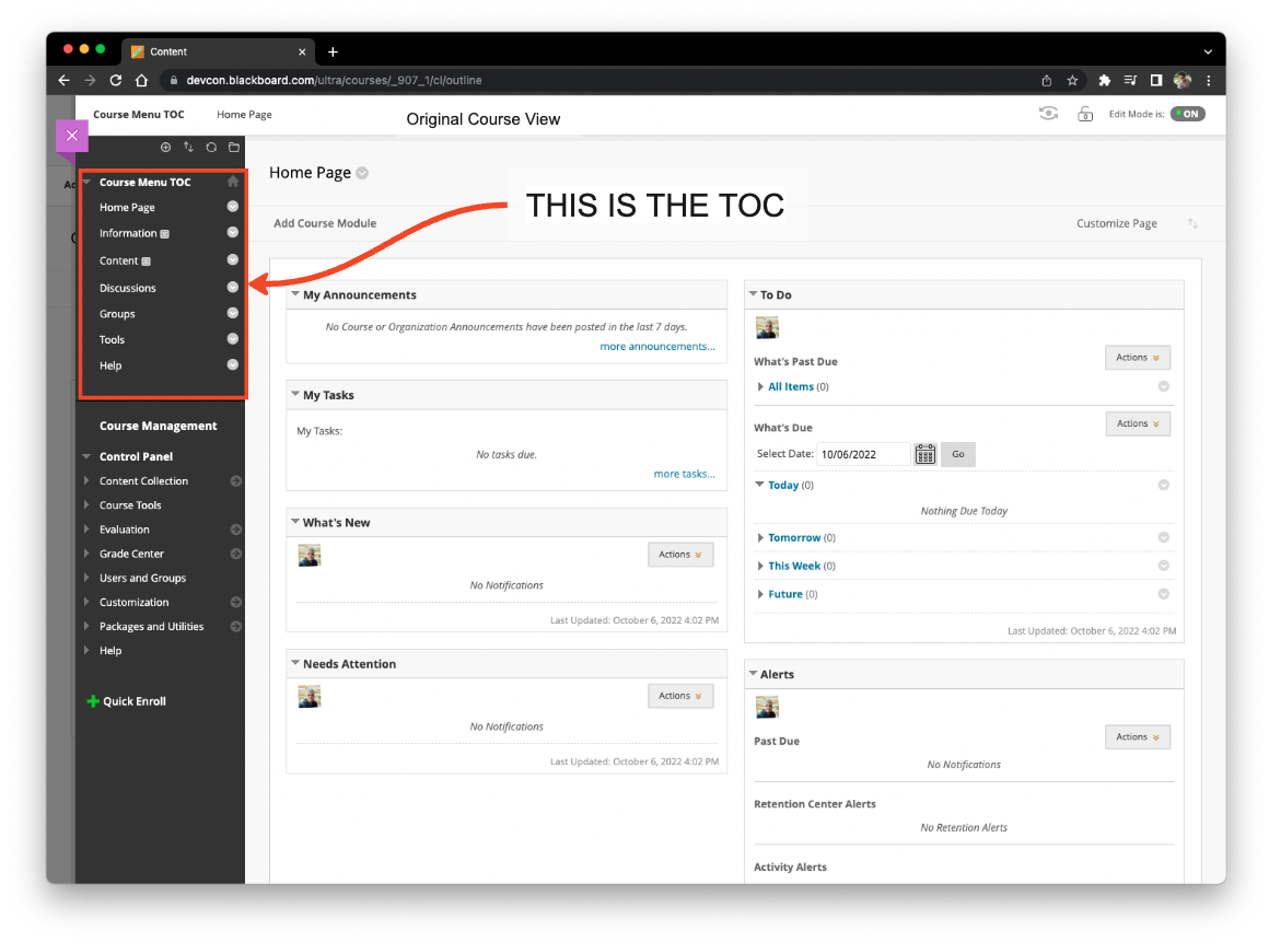 Image of the course toc within Learn