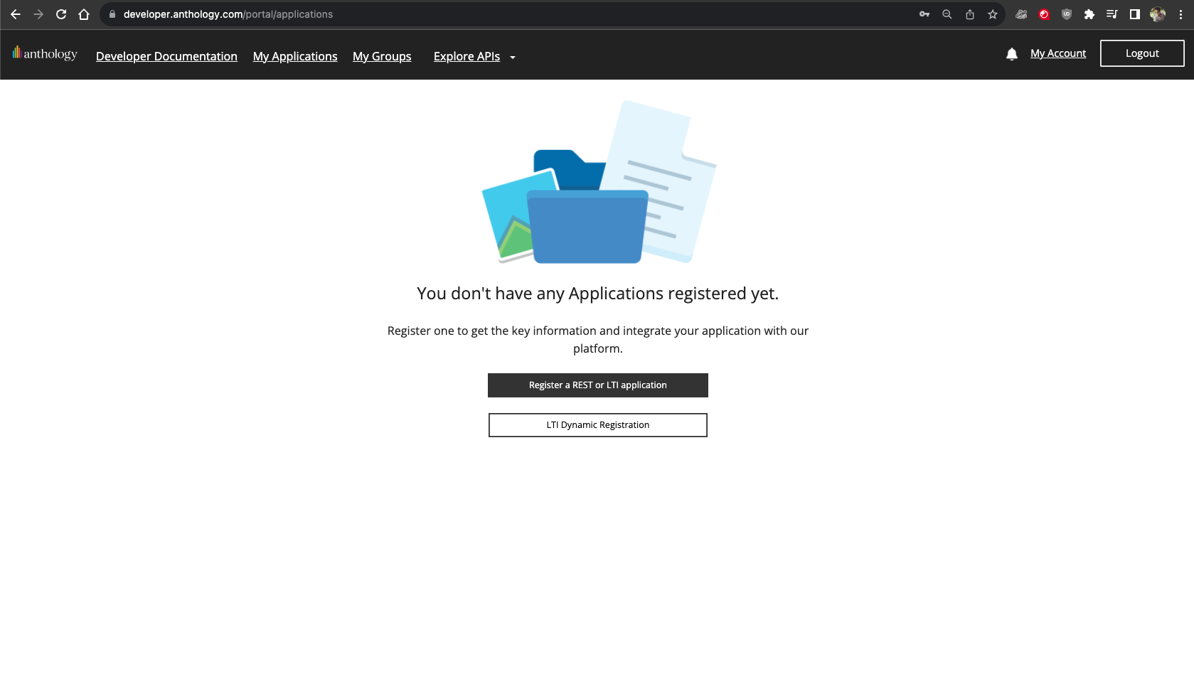 Developer portal first look after sign up