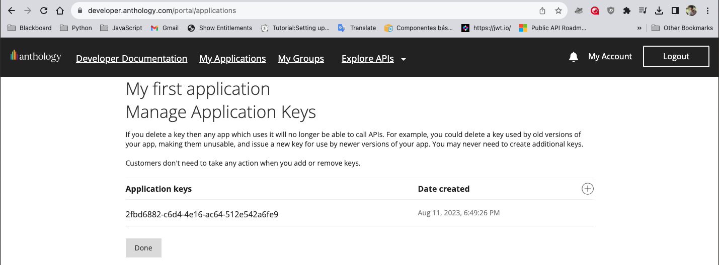 Manage keys