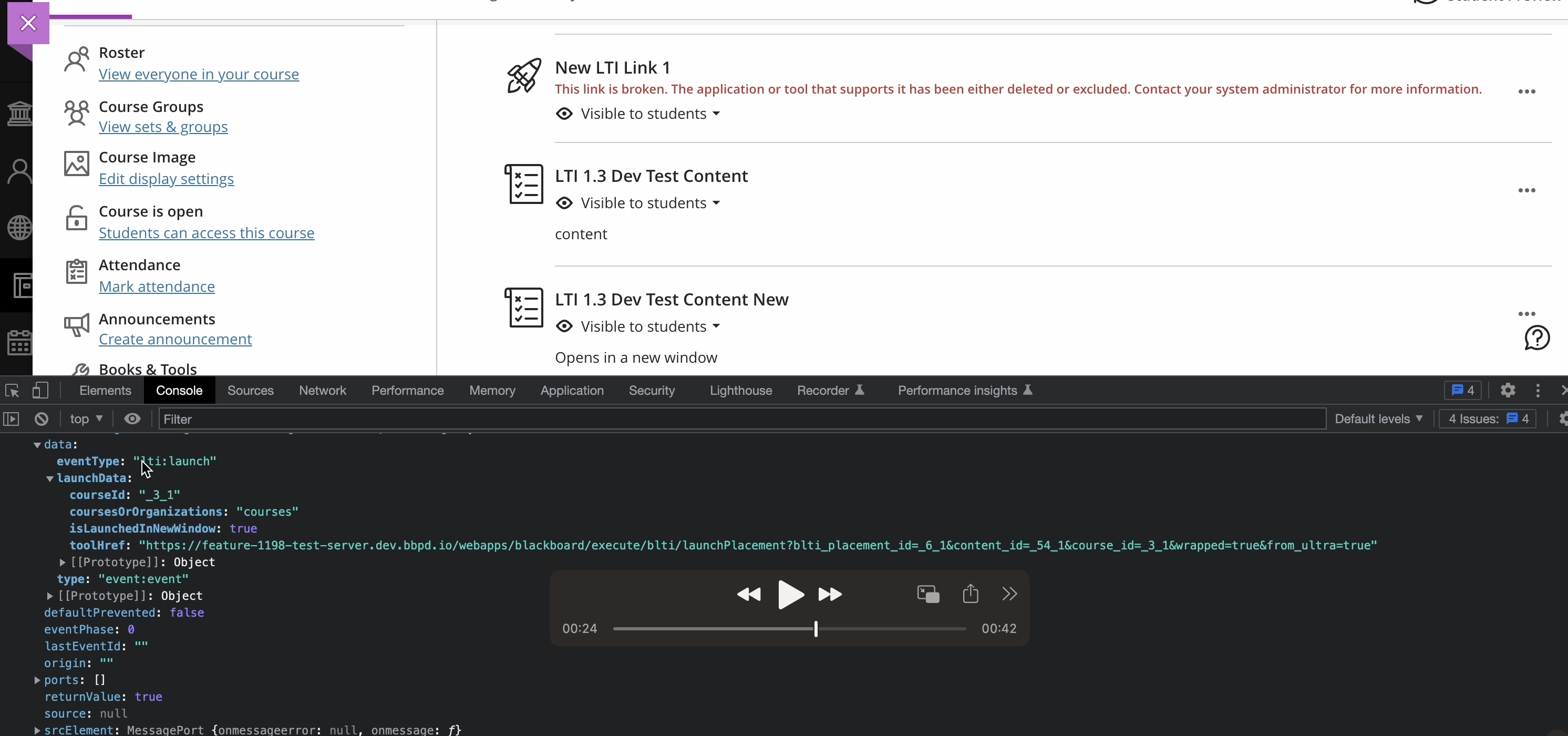 LTI launch context added