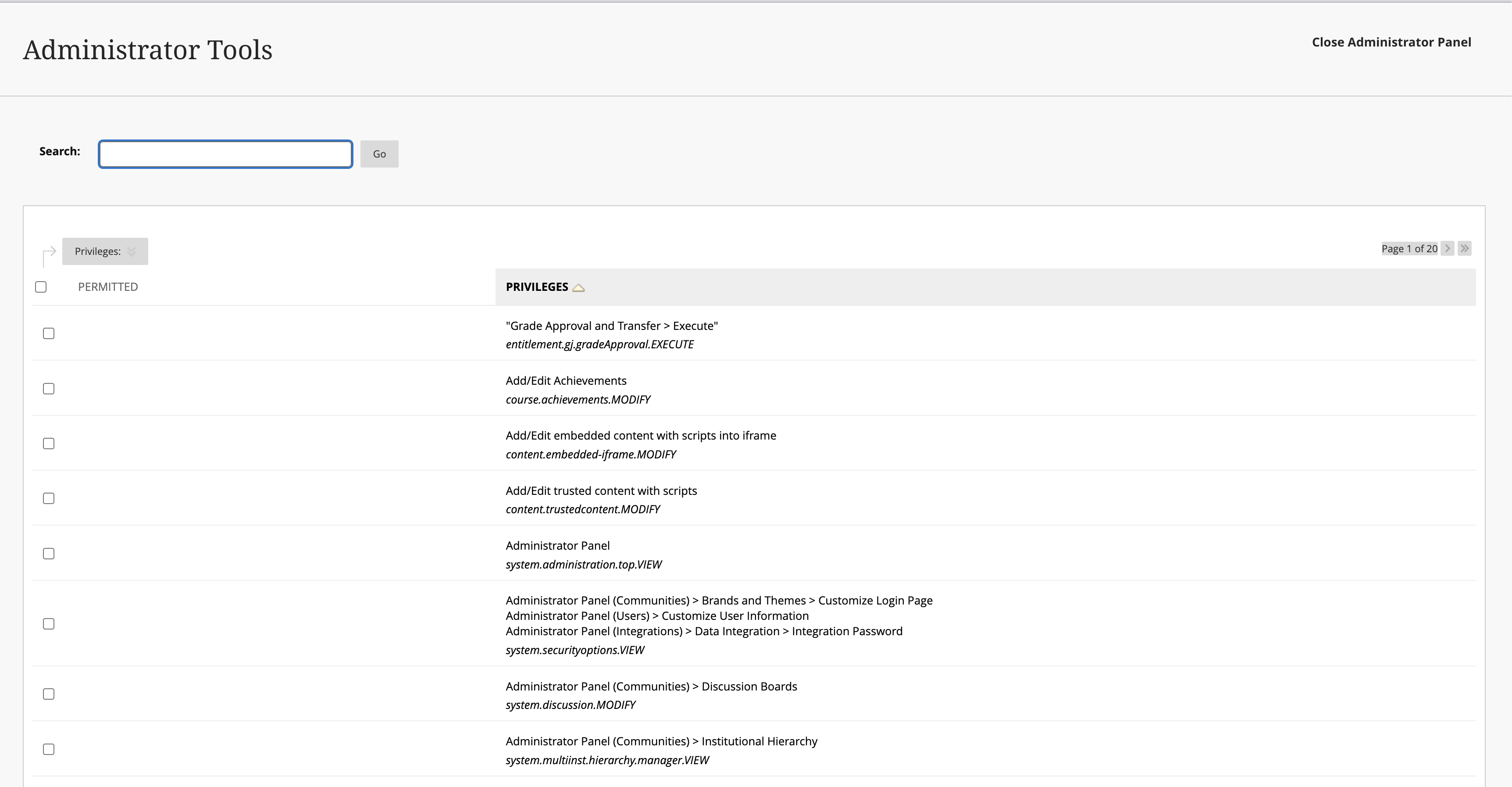 A screenshot of Learn privileges with entitlements