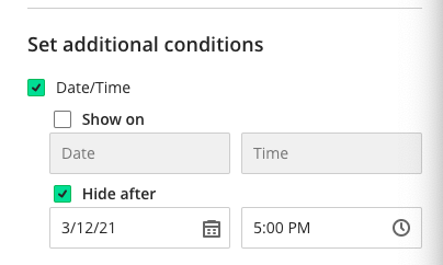 Adaptive release conditions button in the GUI