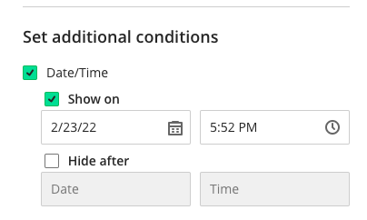 Adaptive release conditions button in the GUI